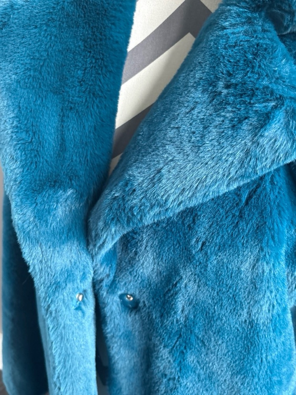 Simply Vera Vera Wang Plush Teddy Coat in Teal Blue